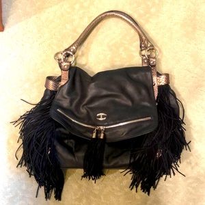 Rare Just Cavalli leather bag with fringe